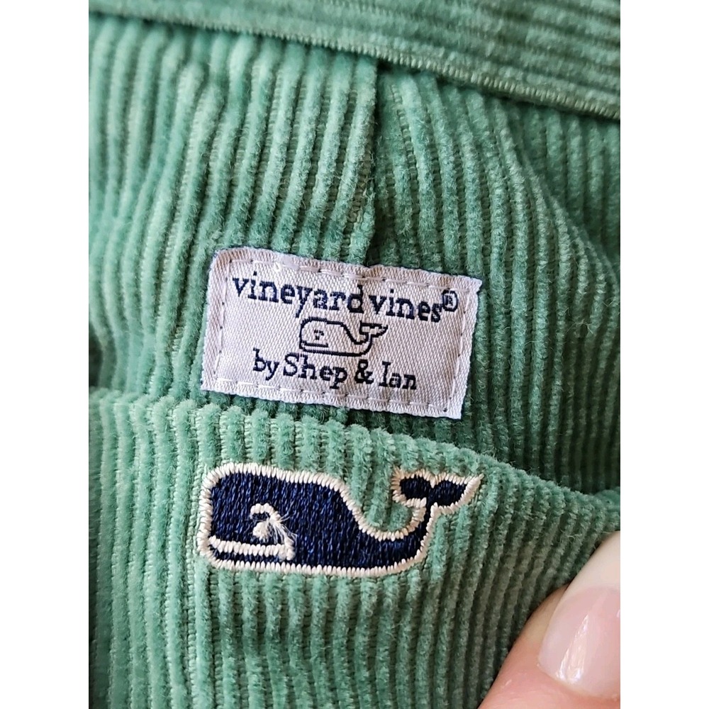 Vineyard Vines Corduroy Pants WHALE LOGO Embroidered All Over Print Sz 12